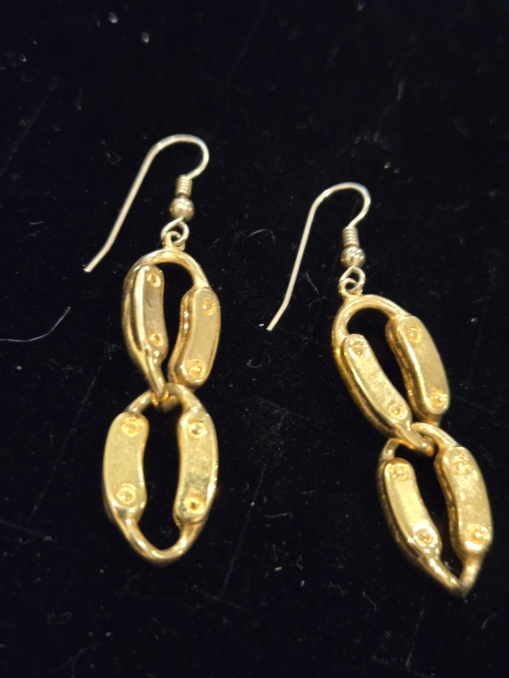 Gold Double-Link Drop Earrings for Women